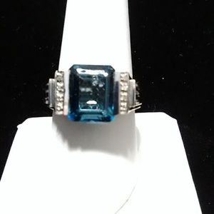 London Blue Topaz and Diamond Ring